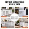 Double Outdoor Kitchen Stainless Steel Flush Mount Door 36W X
