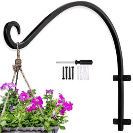 cailiya 2 Pieces Plant Holder Hanging Basket Holder Iron Wall Hook Hanging Basket Wall Holder Hook for Hanging Planter Bird House Lantern Wind Chimes Wall Sconce - Black