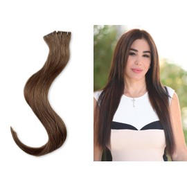 Bebe and Lola Remy Invisible Tape In Hair Seamless Extensions (20 pieces) 50 grams (#4, 18" (50g))