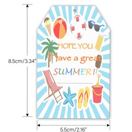 Teacher Appreciation Gift Tags 100pcs Hope You Have a Great Summer Tag Tags, Sun Party Favor Decoration, Sunshine Hanging Tags for Birthday Party,School,Teacher