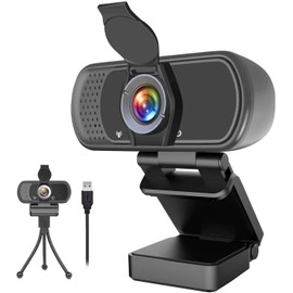 GoHZQ Webcam 1080p, Wide Angle Web Camera with Microphone, USB External Camera for Computer Monitor MacBook PC Laptop Desktop, HD Face Cam for Streaming