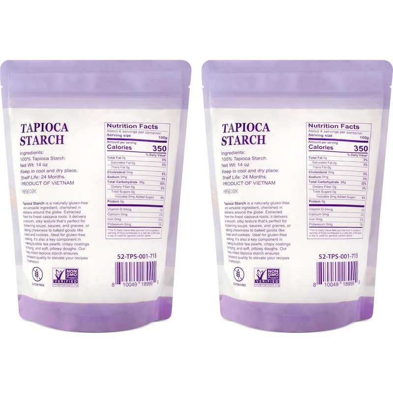 52USA Tapioca Starch, 2 Pack (28oz Total) | Tapioca Flour