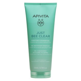 Apivita Just Bee Clear gel limpiador purificante Just Bee Clear 200 ml – con propóleo AmC patentado y ácido salicílico vegetal – limpia en profundidad, purifica y reduce el exceso de sebo