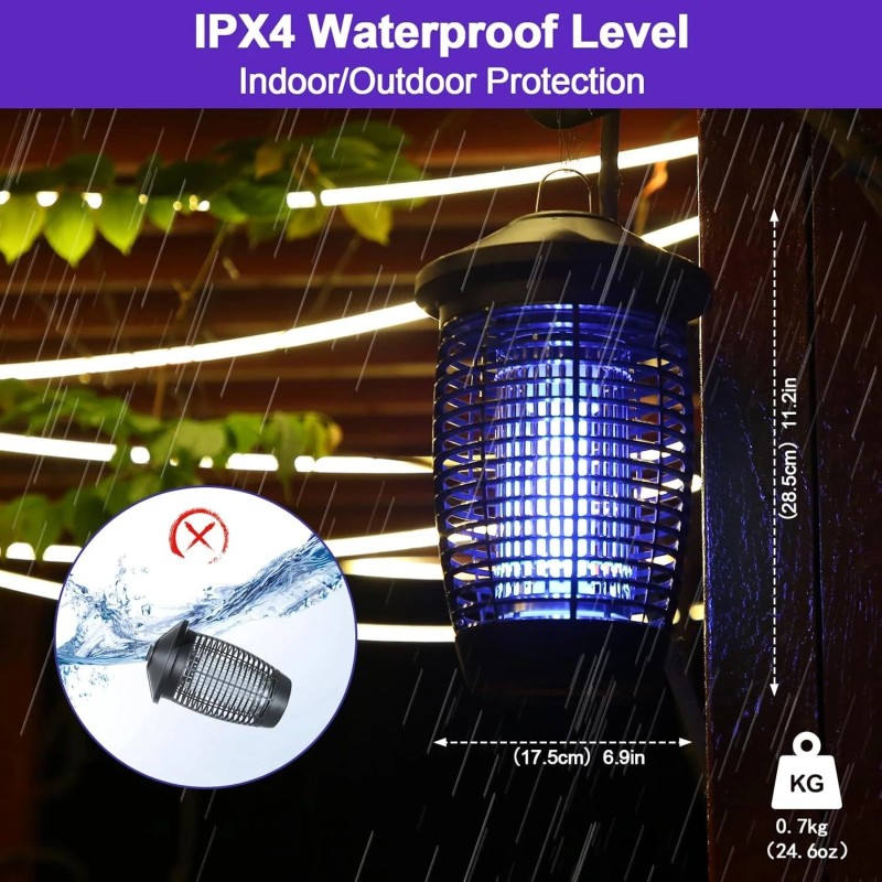 PALONE Sturdy Hook Bug Zapper – 20W 4500V Waterproof Mosquito