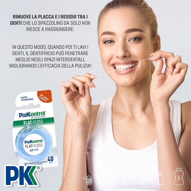 PLAKKONTROL Flat Floss 40 m Shank