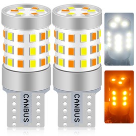 Fenikso 194 LED Light Bulb White/Amber Switchback 168 2825 W5W T10 2016 42SMD for Car Dome Map Courtesy Door License Plate Dash Instrument Lights 2Pcs