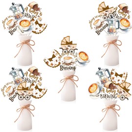 kreat4joy Coffee Baby Shower Decoration, 24pcs A Baby is Brewing Baby Shower Table Centerpiece Stick Something Sweet is Brewing Table Decor for Coffee Baby Shower Gender Reveal Party Decorations