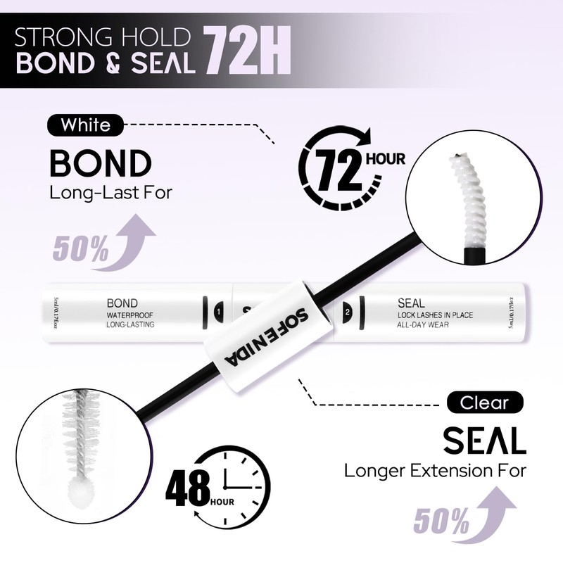 SOFENIDA Lash Glue Bond and Seal for Eyelash Clusters Lash
