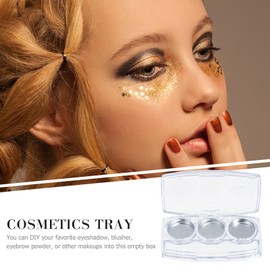 Baluue 6 piezas Caja de sombra de ojos vacía, contenedor de rubor rellenable, dispensador de sombra de ojos portátil, dispensador de cosméticos para viajes y estuche de sombra de ojos para almacenamie