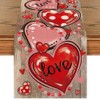 Artoid Mode Wood Love Pink Heart Valentine's Day Table Runner,
