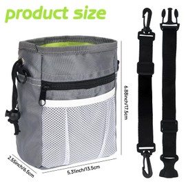 MOTIBACK Dog Training Treat Pouch,Crossbody Bag With Multiple Pockets,6.88inch Portable Dog Training Pouch,Puppy Treat Bag for Walking Running Outdoor Use (Grey)