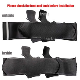 USHTIGER Car Steering Wheel Cover for 2017 Toyota Prius Prime Advanced Prius 4 Four Touring LE 2016 Mirai 2018 DIY Customization Interior Accessories Black Leather White Marker
