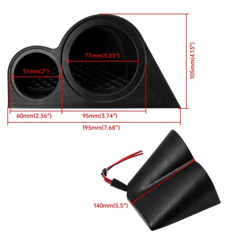 Universal Dash Mount Midrange & Tweeter Pods Boxes 2-Way Speaker