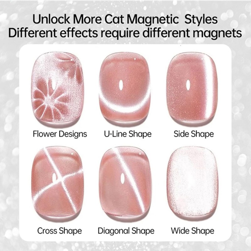 UR SUGAR 15ML Glass Cat Magnetic Eye Gel Nail Polish,