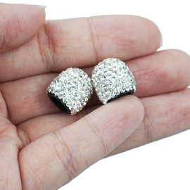 4 Pack Bling Dust Caps, Sparkling White Handmade Crystal Diamond Car Tyre Valve Caps Universal Bling Car Valve Stem Covers Chrome Attractive Dustproof