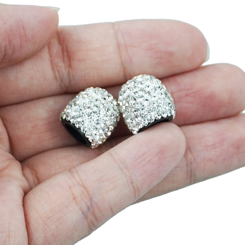 4 Pack Bling Dust Caps, Sparkling White Handmade Crystal Diamond