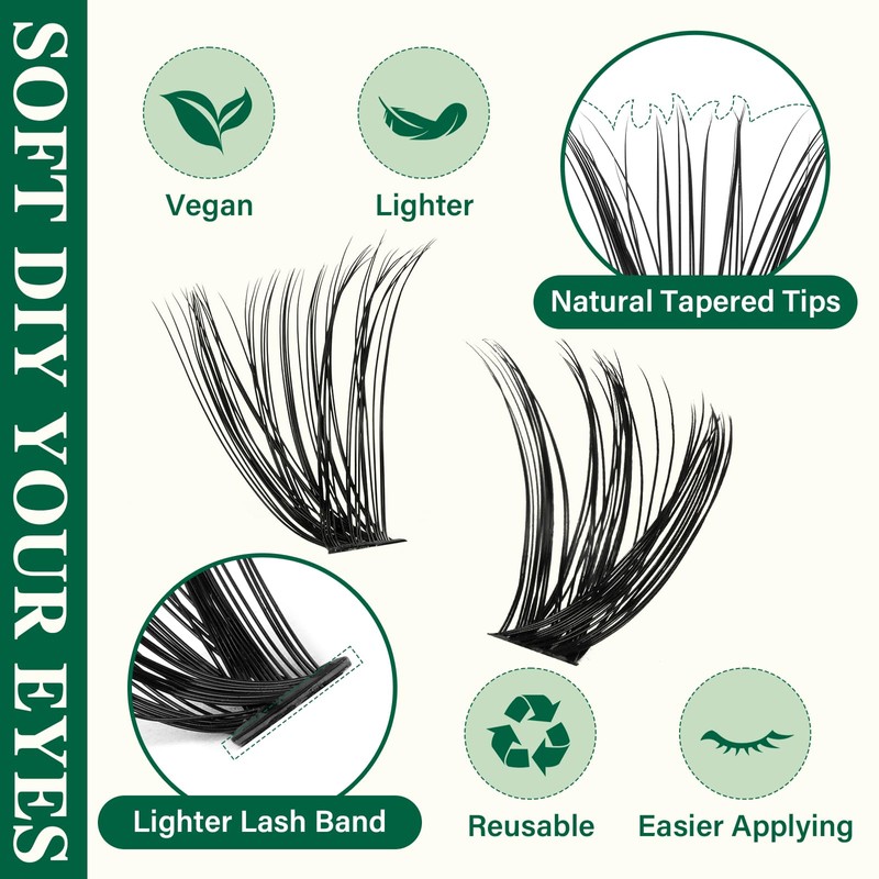 DIY Lash Extension Kit KEYYOU 300Pcs Individual Eyelash Extension Kit