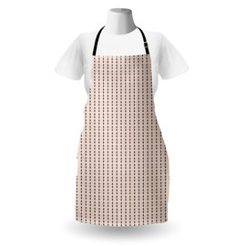 Ambesonne Geometric Apron, Peach Colored Diamond Shapes on Cream Background Simplistic Diagonal Tile Print, Unisex Kitchen Bib Apron with Adjustable Neck for Cooking Baking Gardening, Peach Cream