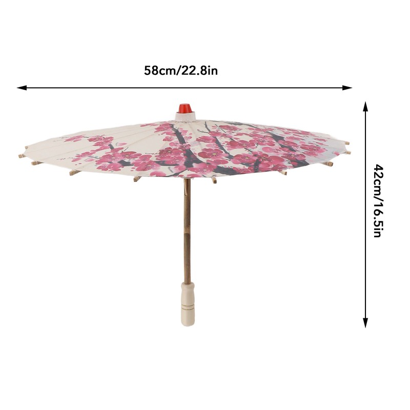 Chinese Oiled Paper Umbrella Handmade Paper Umbrella with Wood Handle