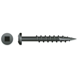 (8000) 6-9x1-1/4#7 Square Pan Head Type-17 Black Oxide Coarse Particle Board Woodworking Screw #138260