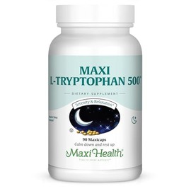 Maxi Health L-Tryptophan 500mg - Mood & Sleep Formula - 90 Capsules - Kosher