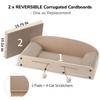 FUKUMARU 26 Inch Cat Scratcher Cardboard Lounge Bed, 2 Reversible
