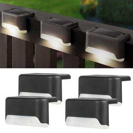 MITEGELO 4 Piezas Luces Solares para Exterior Jardin, Luces de Cubierta Solares para Usar con Luces Solares para Exteriores Pasarelas, Patios, Jardines, Escaleras, Escalones y Vallas. Amarillo Cálido.