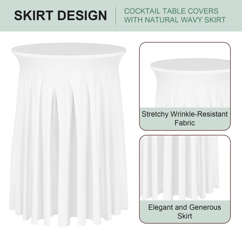 BDDC Cocktail Table Covers - 2 Pack 32"x 43" White