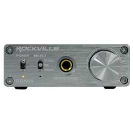 Rockville RDAC5S 24-Bit/192kHz DAC USB/Optical/RCA/Headphone Amp, Lossless Audio, Headphone Amplifier, Compact Black Design, for Audiophiles and Home Theater