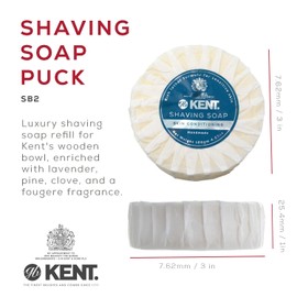 Kent SB2 Luxury Shaving Soap Refill - 120g Shaving Soap Bar for Sensitive Skin During Regular Shaves