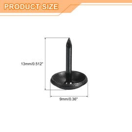 uxcell Upholstery Tacks Nail Pins Furniture, 100Pcs 9x13mm Thumb Tack Pins Assortment Kit Carbon Steel for Home Sofa DIY Decorative Nail Heads Nails, Black
