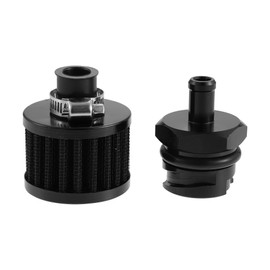 Motoforti Oil Valve Cap Cover, for LSX LS1 LS6 LS2 LS3 LS7 Engines, Aluminum, with Breather, Black, 1 Set