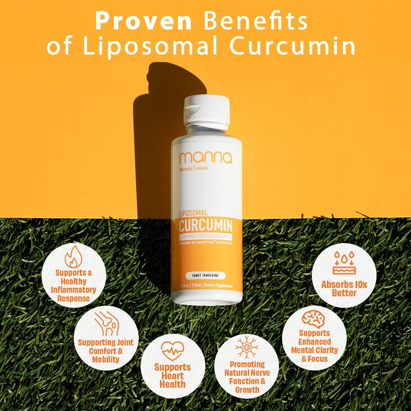 Manna Vitamins Evolved Liposomal Liquid Curcumin for Advanced Absorption Best