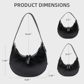 Crescent Shoulder Bag for Women Trendy Crossbody Hobo Purse PU Leather Clutch Handbag with Adjustable Strap