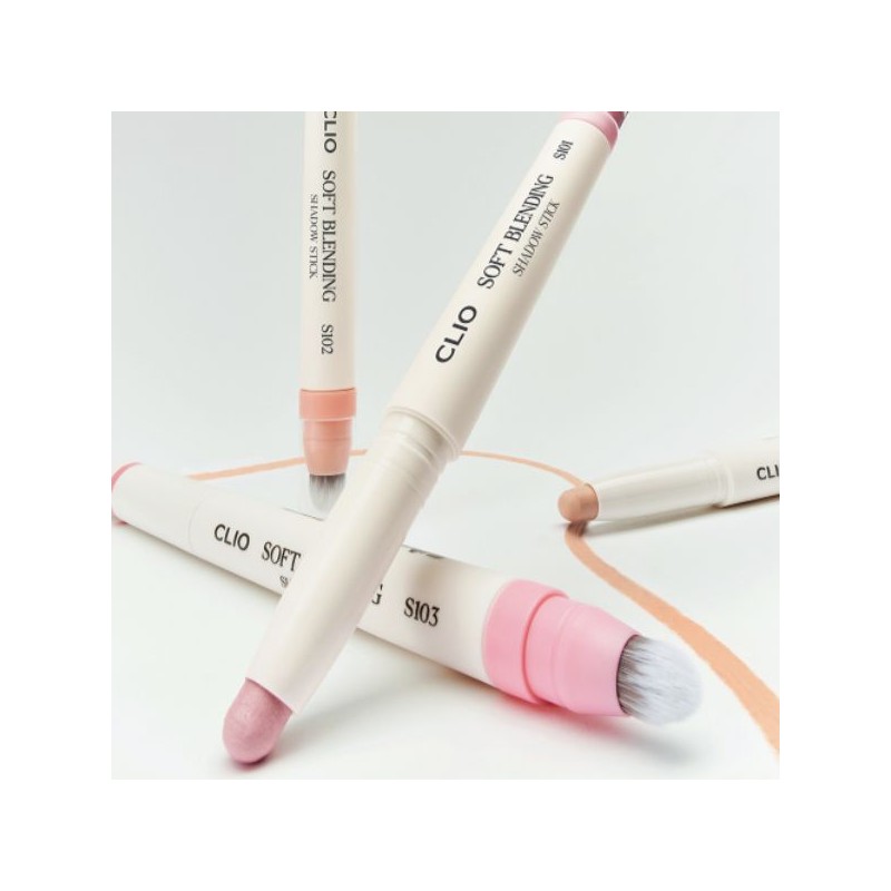CLIO Soft Blending Shadow Stick 1.4g [Shimmer/Matte/Glitter], Color:S101. Fallin Peony
