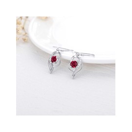 Seiyang 925 Sterling Silver July Birthstone Earrings for Women Ruby Earrings Dangle Birthday Earrings Gifts Fine Jewelry for Women Girls