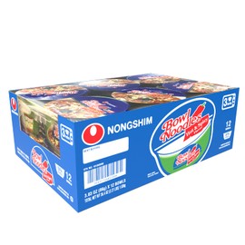 Nongshim Ramen Noodles, Gourmet Instant Ramen bowl, Premium Microwavable Noodle Soup, Hot & Spicy, 3.03 Ounce (Pack of 12)