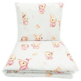 Baby's Comfort Bedding Set Duvet Cover (90 x 120 cm) + Pillowcase (40 x 60 cm), Pink Rabbit