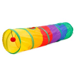xinyee Collapsible Cat Tunnel Road Cat Toys Kitty Tunnel Pompon Ball Cat Interactive Play Toy for Hiding Resting