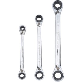 BGS Diy 6837 | Double Ended Ratchet Wrench Set | 4-in-1 | 8 x 9 - 18 x 19 mm
