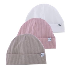Jersey Beanie Hat for Newborn Baby Boys Girls Silky Satin Lined Hats Bonnet Toddler Infant Little Kids Beanies Caps (0-6M,204 Bundle 3pcs D)