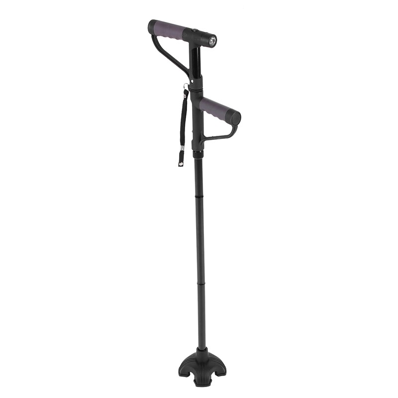 Retractable Collapsible Anti slip Double T handle Walking Stick with