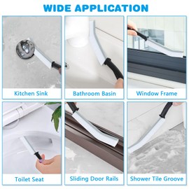 EDATOFLY Pack of 3 Gap Cleaning Brush, Hard Bristle Corner Cleaning Brush for Gaps Gap Cleaning Brush with Hard Bristles Corner Brush for Bathroom Tiles Kitchen (White)