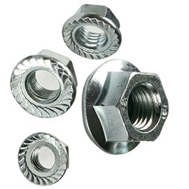 (Qty 100pcs) 1/2-13 Serrated LARGE Flange Hex Lock Nut/Locknuts Spin/Wiz Nuts Zinc Hardware Fastener Kit Set RV8410S