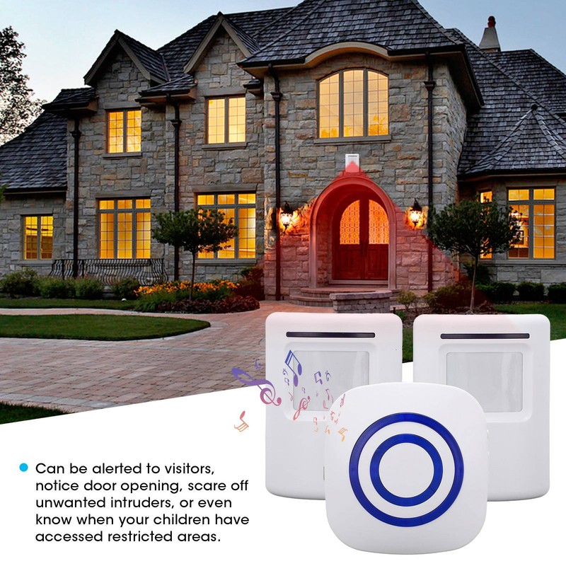 Wireless Doorbell Alarm Motion Sensor Detector Alert with 2 Sensor