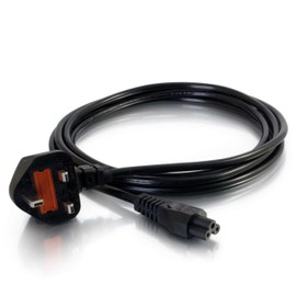 C2G 80601 1 Metre C5 Laptop Power Cable (IEC60320C5 to BS1363) 3 Foot Cloverleaf Power Cord, Black