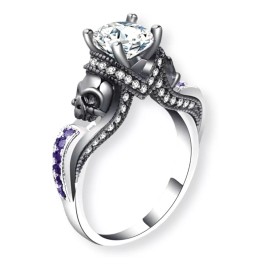 Anillo Compromiso Skull Calavera Punk Dark
