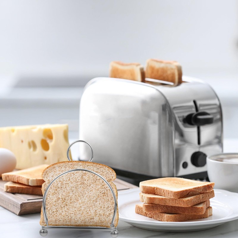 SHINEOFI Toast Display Rack Stainless Steel Bread Stand Space Saving