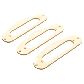 Swhmc 3pcs Guitar Single Coil Pickup Mounting Rings Surround Pickup Plate Frame Electric Guitar Replacements (Yellow Patern)
