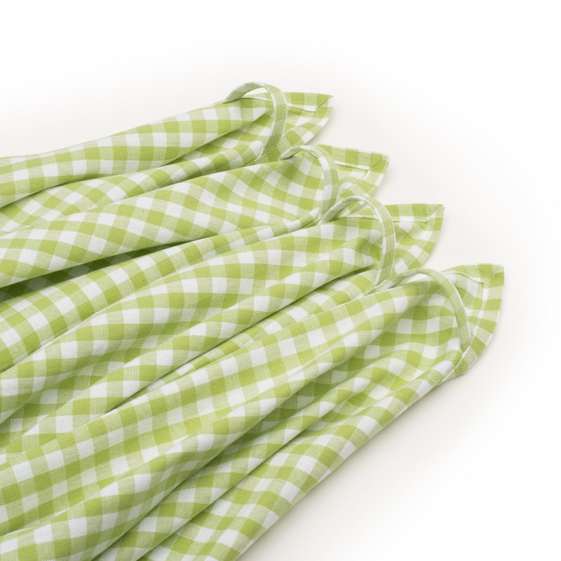 FILU Tea Towels (100% Cotton, Pack of 8, Light Green/White
